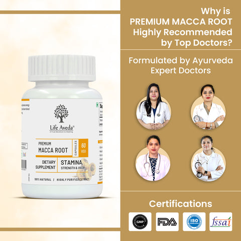 Life Aveda Premium Macca Root Capsule Doctors Certifications